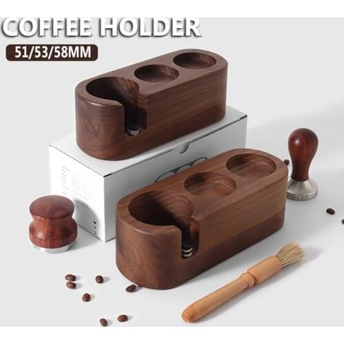 51/53/58mm Wood Coffee Filter Tamper Holder Espresso Tamper Mat Stand Cafe Tools Coffee Accessories for Barista