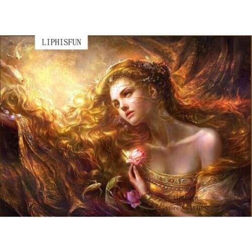 5D Diamond Embroidery Beautiful Girl Diamond Painting Square Rhinestone Sets Cross Stitch Diamond Christmas Decoration