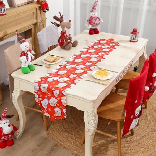 7 Types 34CMX180CM Christmas Table Runner Fabric Xmas Table Desktop Decorative Tablecloth Festival Ornaments