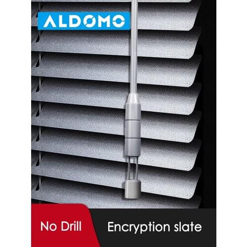 ALDOMO No drill system aluminum venetian blinds one rod control C shape/ S shape window blinds for living room kitchen