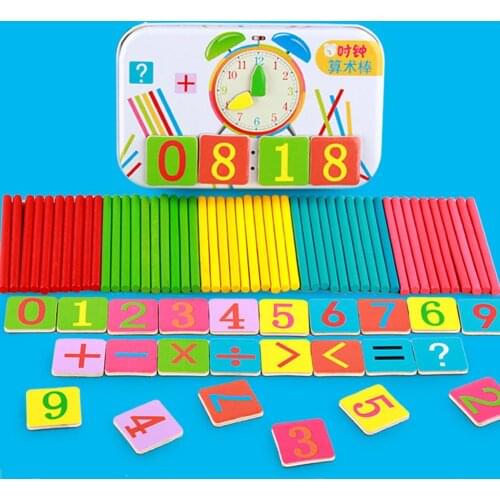 Wooden Stick Magnetic Card Math Learning Counting Game Puzzle Education Kids Toy