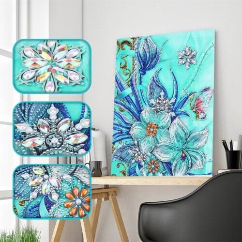 DIY Special Shaped Diamond Painting Butterfly Flower Pattern Partial Drill Cross Stitch 5D Butterfly Diamond Embroidery Gifts