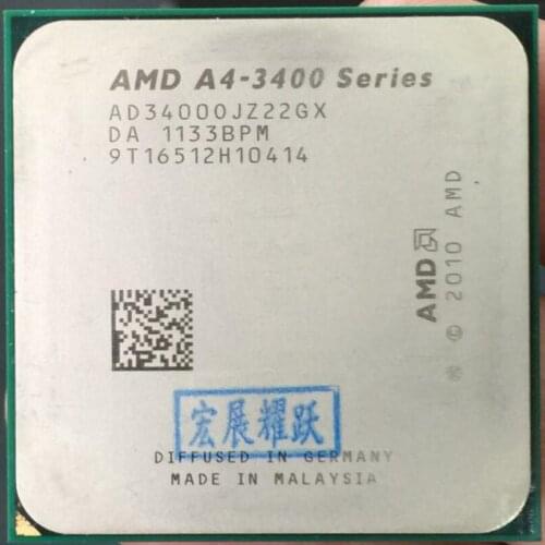 AMD A4-Series A4-3400 A4 3400 Dual-Core cpu 100% working properly Desktop Processor 100% working properly Desktop Processor