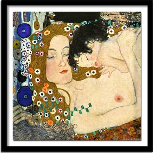 Gustav KLIMT 5d Diamond Painting mothers love Pattern full diamond Embroidery,Cross Stitch kits for Christmas decor stickers