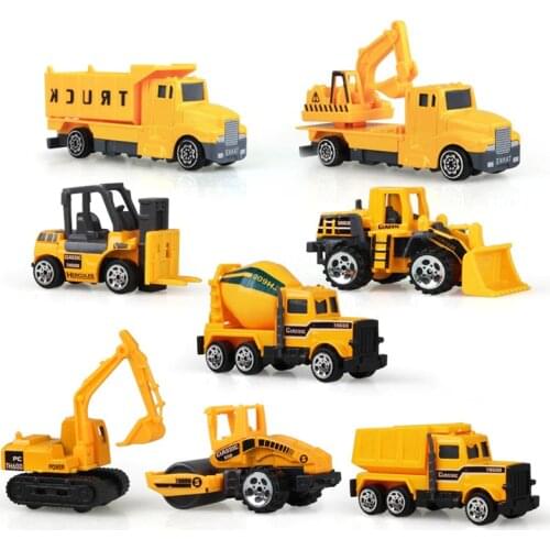 4 Styles Mini Alloy Engineering Car Tractor Toy Dump Truck Classic Model Vehicle Educational Toys for Boys Children