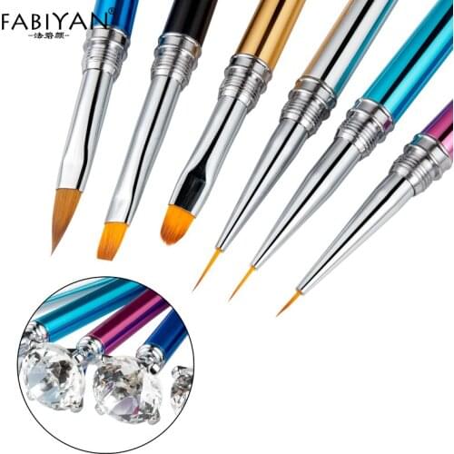 Nail Art Brush Rhinestone Diamond Salon Tips Liner Painting Drawing Carving Flat Builder UV Gel Polish Pen Manicure Tools Design