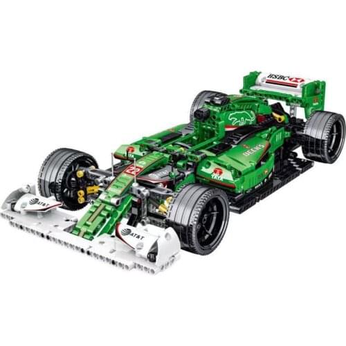 Mork 023008 High-tech Super Car Series 1:14 Simulation R5 High Green Speed Racing Car Building Blocks MOC Bricks Montessori Toys