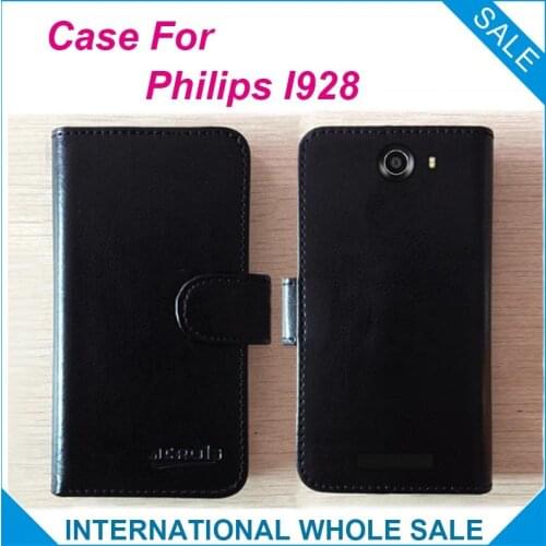 Six colors optional Multi-Function Card Slot Flip Leather Cases For Philips I928 Cover smartphone Slip-resistant Case
