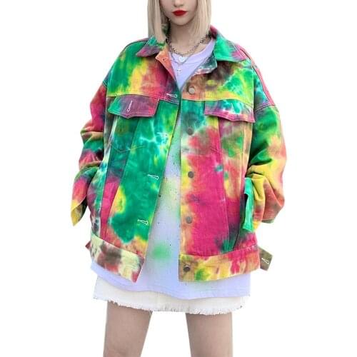 Harajuku Spring Jacket Women Oversized Boyfriend Long Sleeve Coat Female Print Single Breasted Bomber Jackets Fashion Streetwear