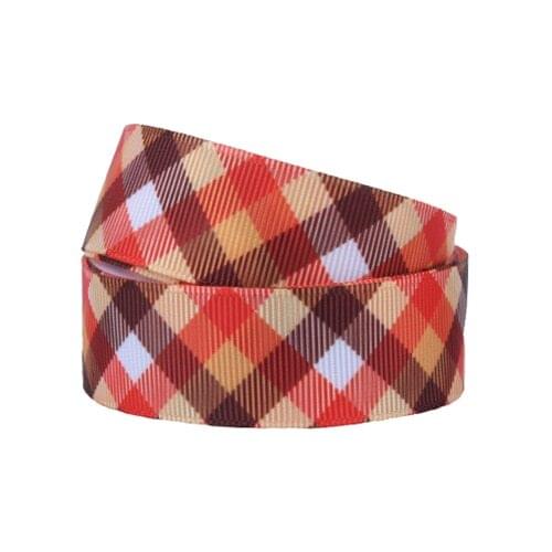 FLRA Ribbon (50yards/lot) Flora Ribbons plaid printed grosgrain ribbons