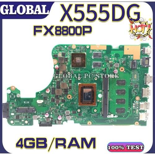 Motherboards X555D Laptop motherboard for ASUS X555DG X555YI X555Y 100% TEST original mainboard FX8800P 4G-RAM