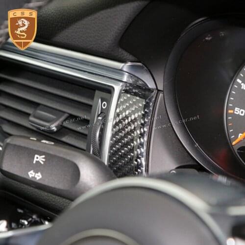Real Carbon Fiber Car Armrest Frame Sticker for Porsche Macan Interior Trim Car Accessories