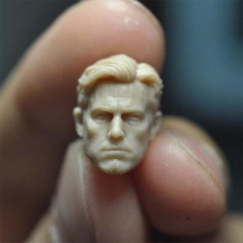 Unpainted 1/18 Ben Affleck Head Sculpt Male Soldier Head Carving Model Fit 3.75inch JOYTOY ORI TOY Action Figure
