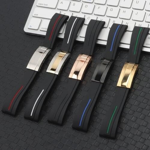 20mm Nature Silicone Rubber Watchband High Quality Watch Strap Special for Role Submariner Daytona GMT OYSTERFLEX Watch