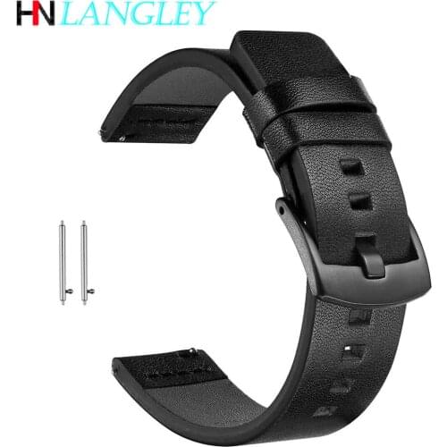 Quick Release 20mm 22mm Genuine Leather Watch Band for Samsung Galaxy Watch Active 42 46mm Gear S2 S3 Sport Watch Strap 18 24mm