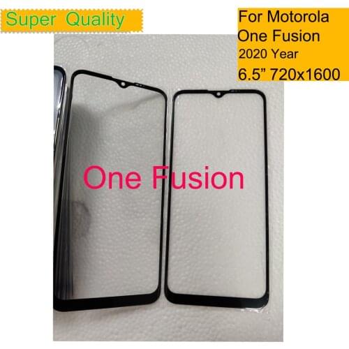 10Pcs/lot For Motorola Moto One Fusion Touch Screen Panel Front Outer Glass Lens One Fusion Front LCD Glass With OCA Replacement
