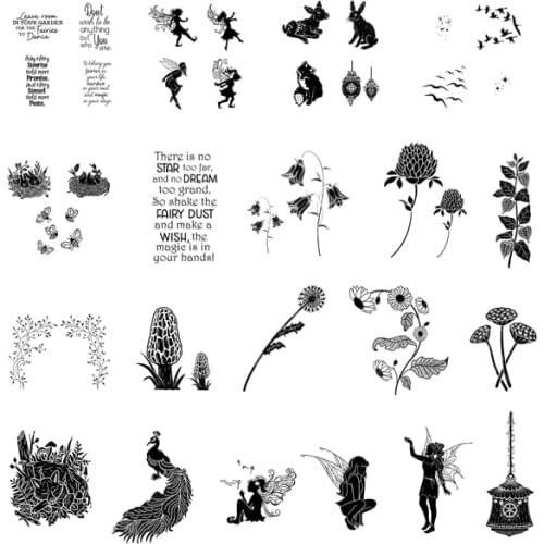 Fairy Transparent Clear Stamps for DIY Scrapbooking/Card Making/Kids Christmas Fun Decoration Supplies