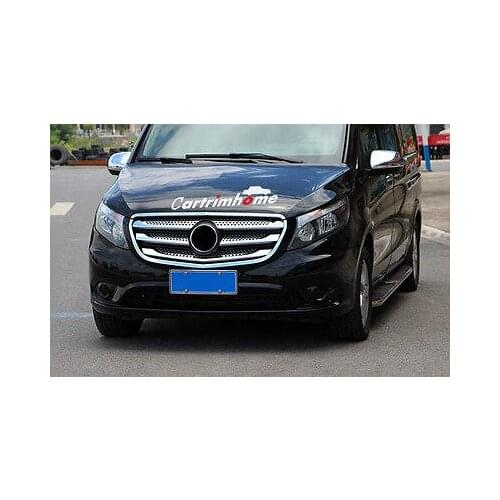 Honeycomb Center Grill Grille + Stripe Trim For Mercedes-Benz Vito 2014-2017