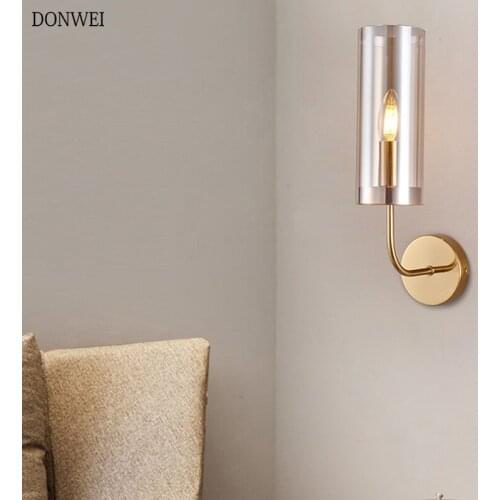 Modern Glass Wall Lamp Gold Led Wall Light Fixtures for Home Decor Corridor Bedroom Bathroom Mirror Lights Nordic Indoor light