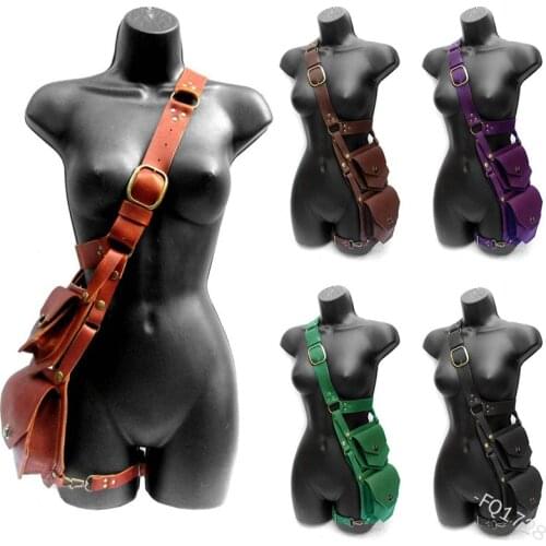 Medieval Renaissance Waist Belt waist pouch bag Costume For Women Men Viking Knight Pirate Cosplay Leather Retro pockets