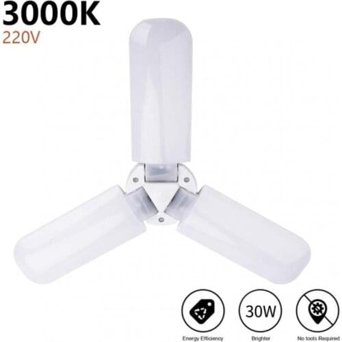 30W/40W Led Garage Lights 3000LM/4000LM Deformable Ceiling Lamp Super Bright Workshop Bulbs Versatile E26 Easy To Install Lights