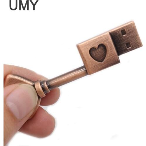 Usb Flash Drive 8gb 16gb 32gb 64gb 4gb Gift Pen Drive Creative Usb Stick Metal Pendrive Heart-shaped Disk On Key