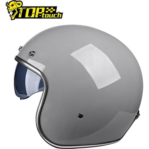 VOSS Retro Motorcycle Helmet 3/4 Open Face Dual Lens Visors Casco Moto Electric Bicycle Helmet Summer Motorbike Helmet DOT