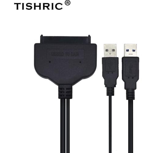 TISHRIC 2017 Super Speed USB 3.0 to 7 15 22Pin SATA Cable Adapter External USB Power for 2.5'' SATA III SSD HDD Hard Disk Drive