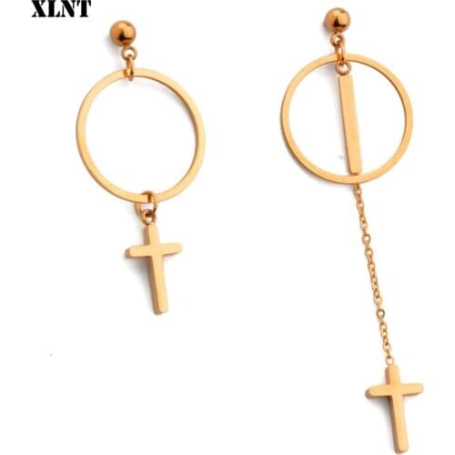 XLNT New Rose Gold Metal Earrings For Women Girls Round Geometric Earrings Brincos Accessories Vintage Circle Earrings 2019