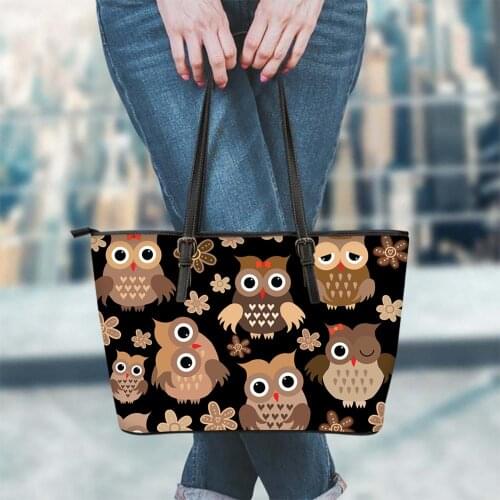 FORUDESIGNS Cute Cartoon Owl 3D Pattern Womens Tote Bags Handbags Large Capacity Female Crossbody Shoulder Bags Bolsa Feminina