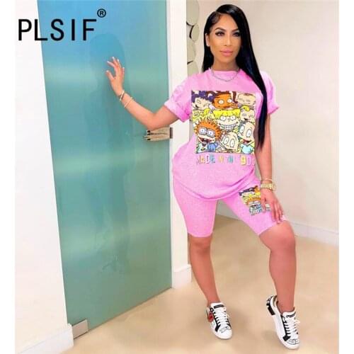 2020 summer hot sale simple solid printing round neck short sleeves top and hot shorts 2 pieces set casual lady fashion outfits