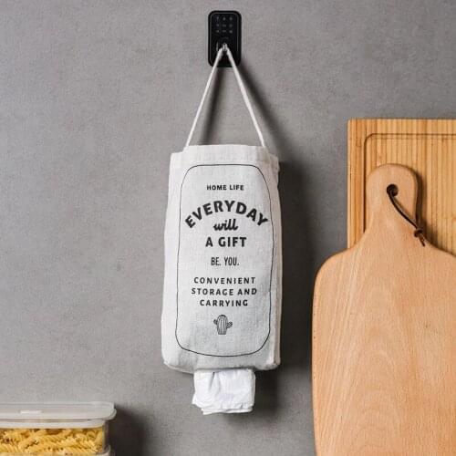 1PC Garbage Bag Storage Bag Double-portable Kitchen Wall-mounted Debris Storage Box Garbage Bag Storage Box Kitchen Storage Hot