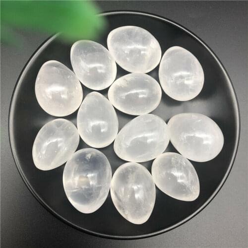 1pc Natural White Quartz Crystal Egg Shaped Mineral Rock Chakra Healing Gemstone Natural Stones and Minerals
