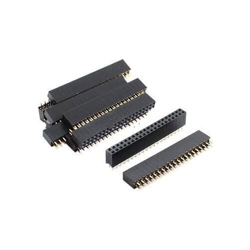2.54mm 2x20 40-Pin Female Pin Header Socket Connector Strip 10 Pcs