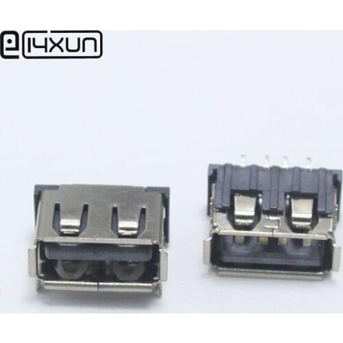 10pcs USB Type A 4Pin Female Socket Connector Welding Right Angle 1.0mm Bend Pin Plug Jack DIY Connectors
