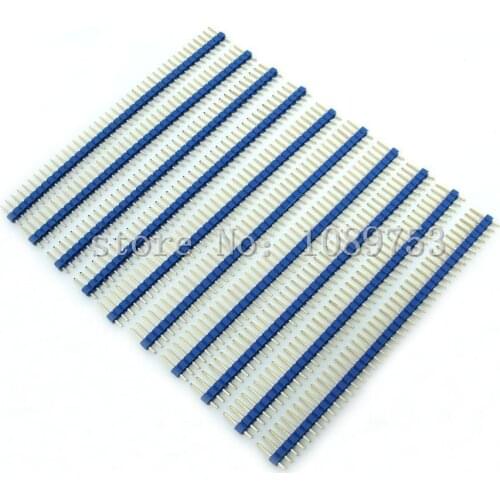20pcs 2.54mm 1x40Pin Blue Single Row Straight Male Pin Header Gold-plated High quality