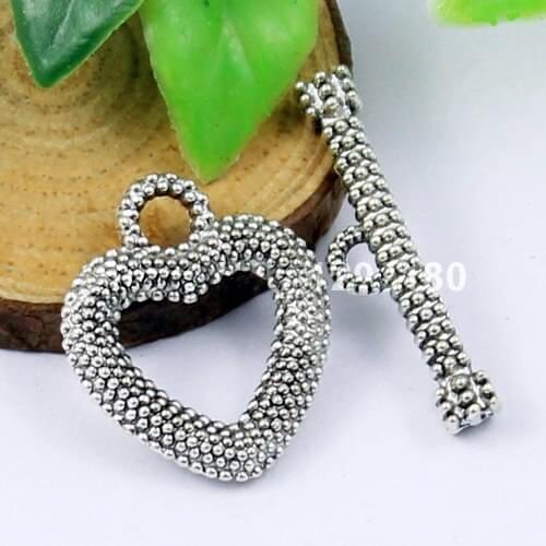 25sets/lot Antique Silver Fold Over Lobster Clasp For Necklace Bracelet Chain DIY Jewelry Accessory Parts 22mm Hole:2mm K01047
