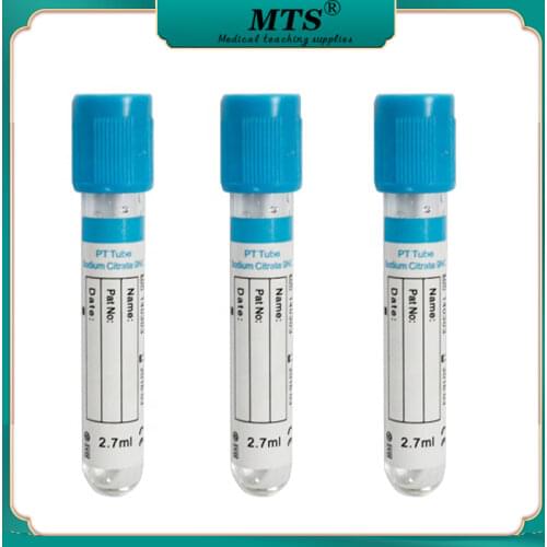 50pcs Disposable 3.2% Sodium Citrate Vacuum blood collection tube Blue Cap Medical Sterile Vacuum PT Coagulation Blood Tube