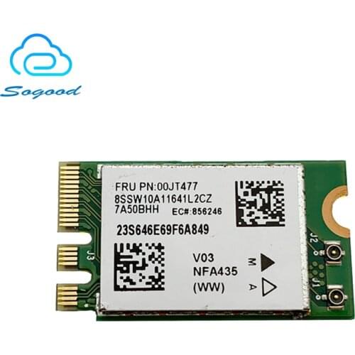Wireless Adapter Card for lenovo QCA9377 QCNFA435 AC433M 802.11AC 2.4G/5G NGFF WIFI CARD Bluetooth 4.1 FRU 00JT477 SW10K97461