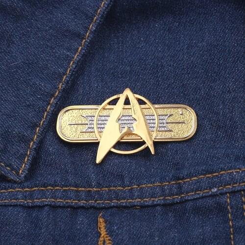STAR TREK Brooch pins Cosplay badge gold space badge cool geeky sci-fi movie jewelry Halloween Carnival Prop new Clothing brooch