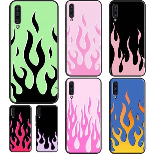 Flame Aesthetic Light Blue Fire Pink Case For Samsung A02S A20S A10S A20e A21S A50 A70 A31 A51 A71 A12 A32 A42 A52 A72 Cover