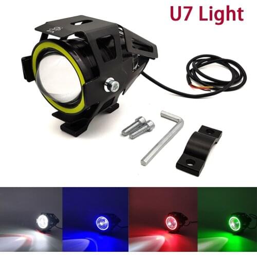 For Kawasaki ZXR400 ZZR600 ZX10R ZX12R ZX6R ZX14R Motorcycle Headlight spotlight moto U7 LED Light motorcycle accessories