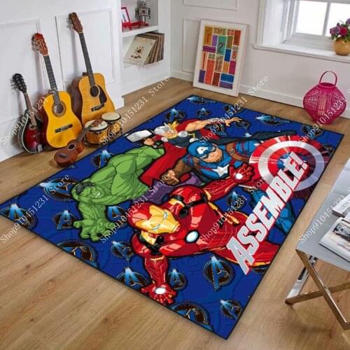 The Avengers Cartoon Playmat Hulk Thor Iron Man Captain America Kids Rug Bedroom Carpert Bathroom Doormat Non slip Mat Gift Baby