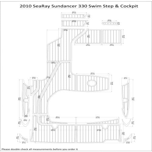2010 SeaRay Sundancer 330 Swim Step & Cockpit Pad Boat EVA Teak Decking 1/4" 6mm