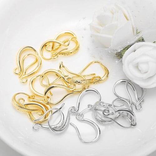 Mibrow 6PCS 10x15MM Silver Gold Color Copper Earrings Hoop Earring with Hanging Hole for DIY Earring Jewelry Making Findings