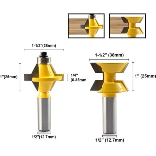 120 degree locking miter finger junction router bits set 1/2 "stem wood grinding bit for plywood mdf grinding cu