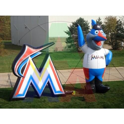 Standing Inflatable advertising replica Inflatable marlin billy mascot for Miami Advertising