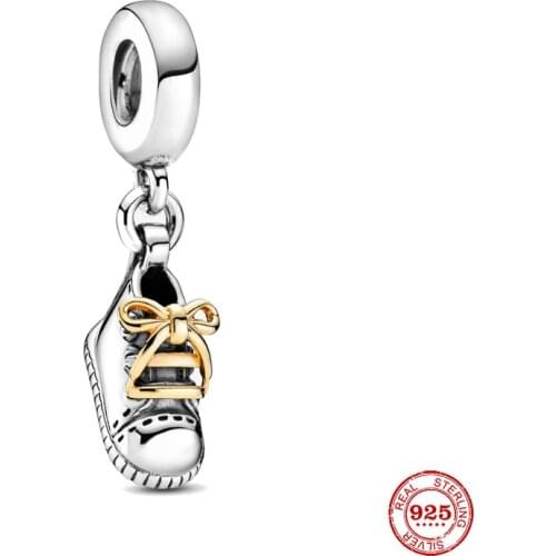 New Original silver color Baby Shoe Dangle diy bead charm fit european pandora charms bracelet bangles diy jewelry P023