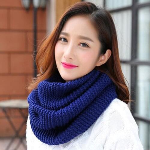 Autumn and Winter Student Wool Knit Scarf Warm and Thick Solid Color Couple Simplicity Scarfs for Ladies
