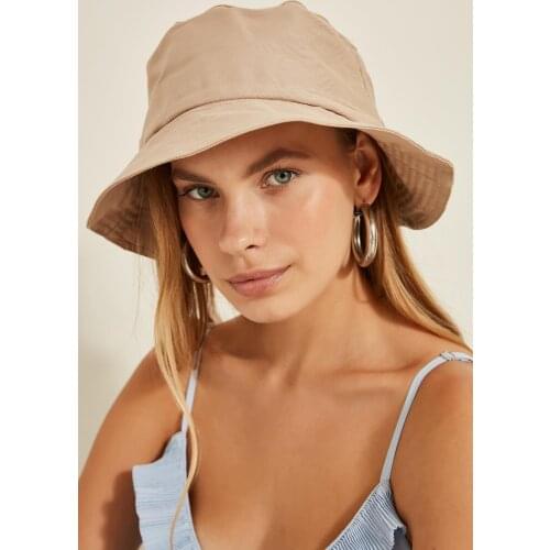 Womens Beige Bucket Hat fashion fisherman hat lady bucket hat wild tide hat cotton bucket hats for men casquett